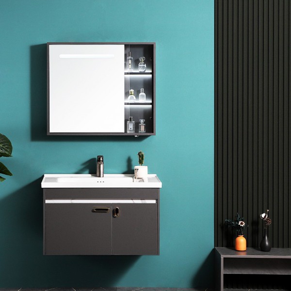 太陽(yáng)雨浴室柜/主柜80CM/鏡柜/一體陶瓷盆/多層實(shí)木/免漆/手感LED智能鏡/YD1007